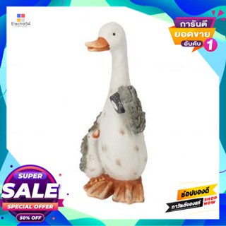 Duck รูปปั้นเป็ดพร้อมโซลาร์ไลท์ รุ่น PY1904005 สีครีม Duck sculpture with solar light FONTE model PY1904005 cream color