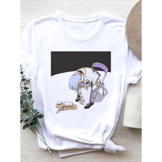 Cartoon Genshin Impact T Shirt Women Kawaii Kamisato Ayato Graphic Tees Genshin T-Shirt Top Harajuku Tshirt_03