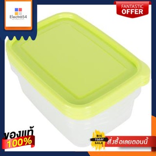 กล่องอาหารทรงเหลี่ยม MICRON WARE รุ่น JCP-6073 ขนาด 1,050 มล. (แพ็ก 3 ชิ้น) สีเขียวSquare Lunch Box MICRON WARE Model JC