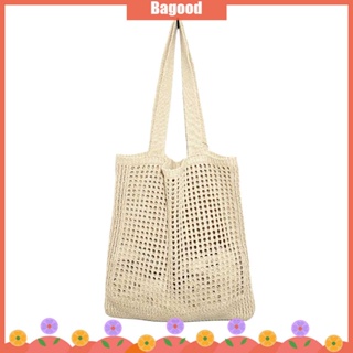 ♪Bagood♪In Stock  แฟชั่นผู้หญิงกระเป๋าถือกระเป๋าสะพายสีทึบสำหรับการเดินทางช้อปปิ้งเพื่อการพักผ่อนทุกวัน