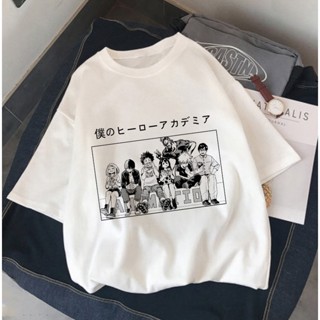 Women Anime Tshirt My Hero Academia Shoto Todoroki Printed Oversized  Female Casual Cotton Tshirts_02