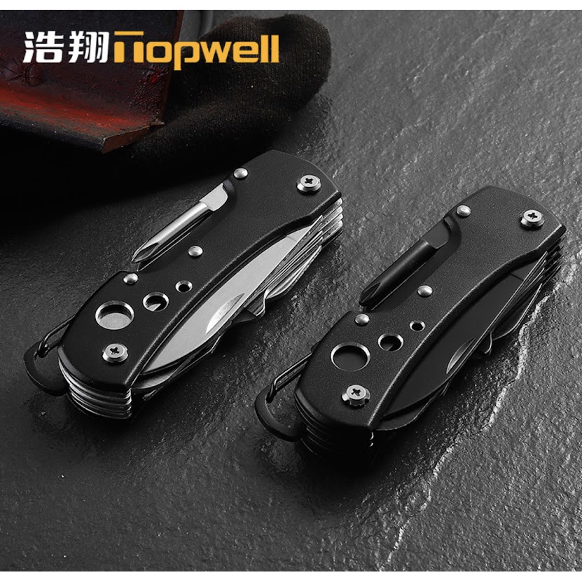 ชุดมัลติฟังก์ชั่นกรรไกร Swiss Army มีด Gadget ที่ตั้งแคมป์กลางแจ้งพับกรรไกรพวงกุญแจมีดผลไม้