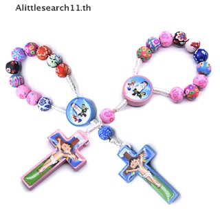 Alittlesearch11 สร้อยข้อมือลูกปัดดินโพลิเมอร์ ลายการ์ตูนคาทอลิก หลากสี สําหรับเด็ก TH