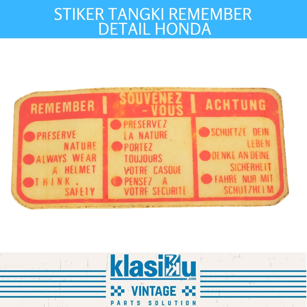 MERAH Honda Classic Era 70s Red December Tank Sticker Detail