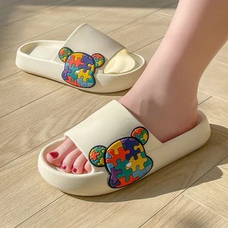 LGShoes รองเท้าแตะแบบสวมสีพื้นพาสเทล ลายน้องการ์ตูนรูปหมีน้อย น่ารักสุดจุย🐻มี 5 สี รีบมาจับมาจองสีที่ใช่กันได้เลย