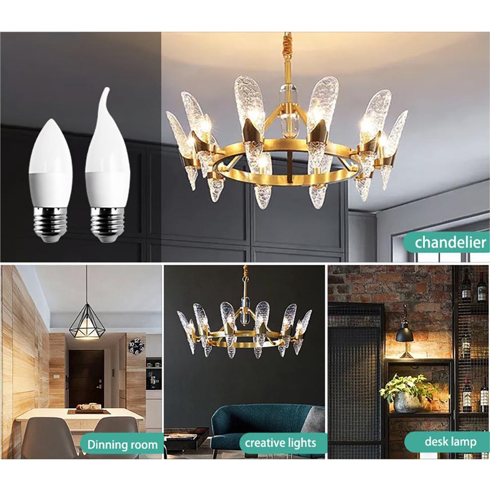 ใหม่ หลอดไฟ โคมไฟระย้า LED E14 E27 3W AC220 สําหรับตกแต่งบ้าน กลางแจ้ง