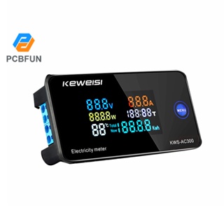 Pcbfun 6 IN 1 LCD Digital AC โวลต์มิเตอร์ KWS-AC300 100A/20A…