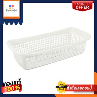 ตะกร้าพลาสติกทรงเหลี่ยมยาว KASSA HOME รุ่น NNH-342 ขนาด 15.2 x 30.5 x 7.5 ซม. สีขาวLong Square Plastic Basket  Model NNH