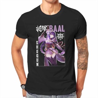 Genshin Impact Game MenS Tshirt Raiden Shogun Baal5 Fashion T Shirt Men Cotton Tees Stree_03