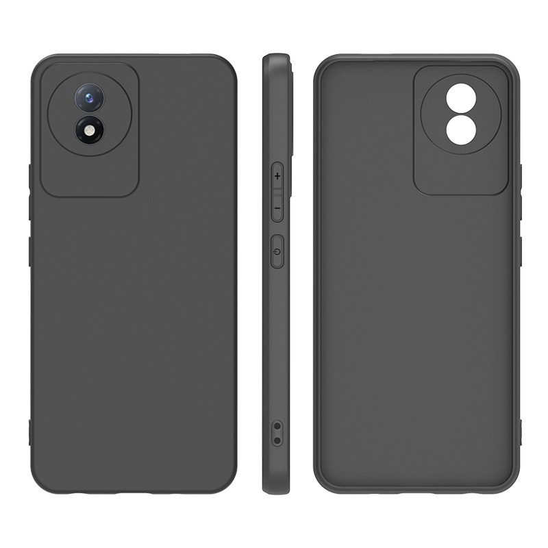 VIVO Y11 2023 Y02A Y02 Y11 2019 เคสโทรศัพท์สีดํา Soft TPU ซิลิโคนฝาหลัง