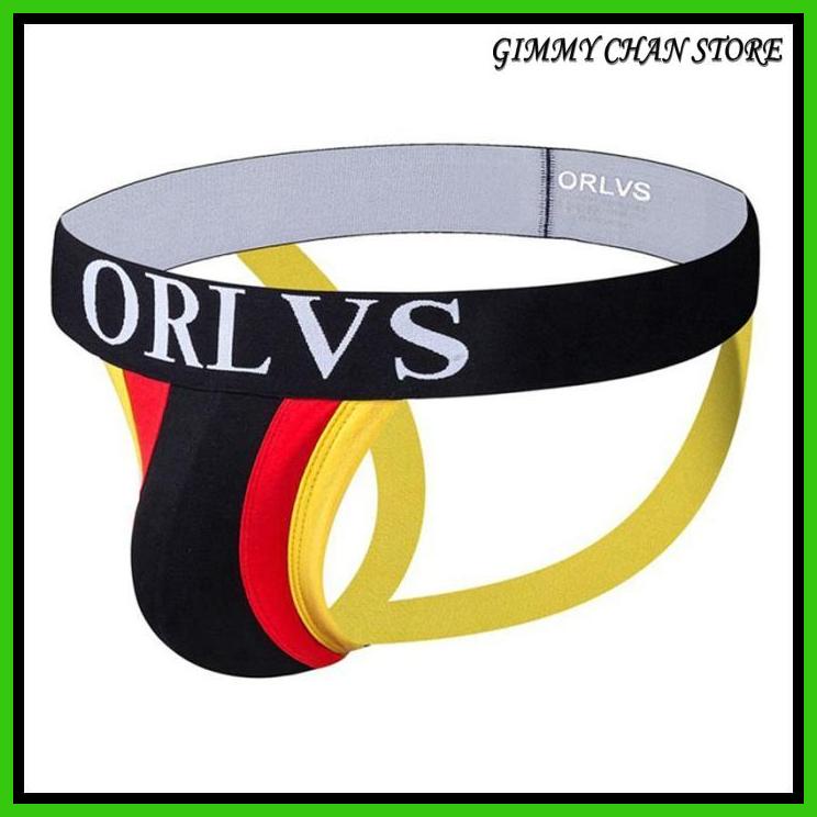BEST JOCKSTRAP MEN ORLVS MEN JOCKSTRAP MEN SPORTS UNDERWEAR MEN - สีดํา OR14K