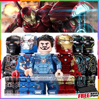 Iron Man บล็อกอาคาร Minifigures Super Heros Marvel Tony Stark Armor Mark17 Mark19 Mark26 Mini Figures ของเล่นของขวัญ