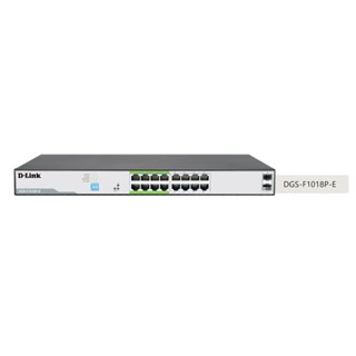 SWITCH GIGABIT 16 PORT UNMANAGED PoE 250m. Model DGS-F1018P-E