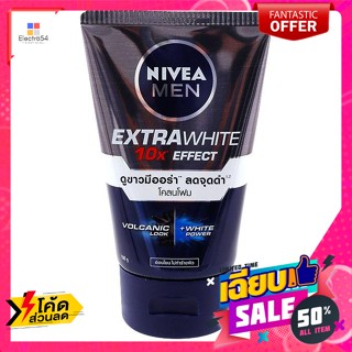 Nivea(นีเวีย) นีเวีย เมน เอ็กซ์ตร้า ไวท์ มัด โฟม 100 ก. Nivea Men Extra White Mud Foam 100 g.ทำความสะอาดผิวหน้า