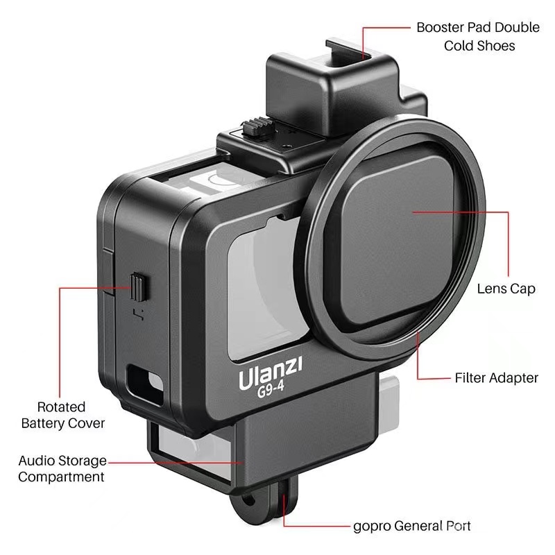 เคสกันกระแทก Ulanzi รุ่น G9-4 เคสพลาสติก ใช้สำหรับกล้องโกรโปร 9 อุปกรณ์เสริม GoPro