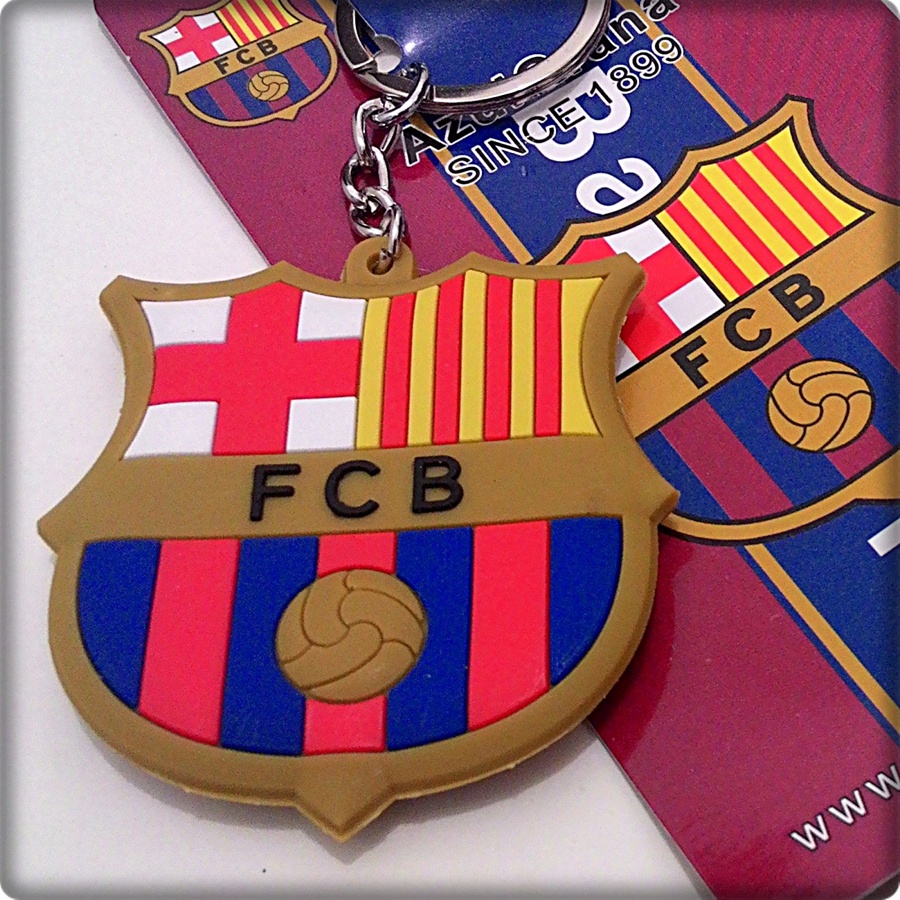 GANTUNGAN BARCA FOOTBALL CLUB LOGO RUBBER KEYCHAIN / BARCELONA FOOTBALL CLUB LOGO KEYCHAIN