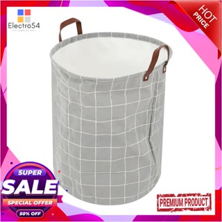 ROUND ถังผ้ากลม PLIM SIMPLE LINE สีเทาROUND LAUNDRY HAMPER PLIM SIMPLE LINE GREY