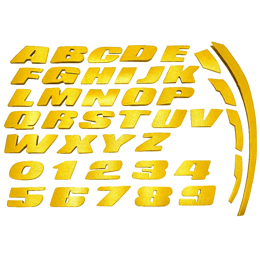 AZ 0-9 20 มม.สีเหลืองรถรถจักรยานยนต์จักรยานล้อ Universal 3D สัญลักษณ์ยางตัวอักษรจํานวนคุณภาพสูง Auto บุคลิกภาพป้ายจัดแต่งทรงผมตกแต่ง Tyre สติกเกอร์