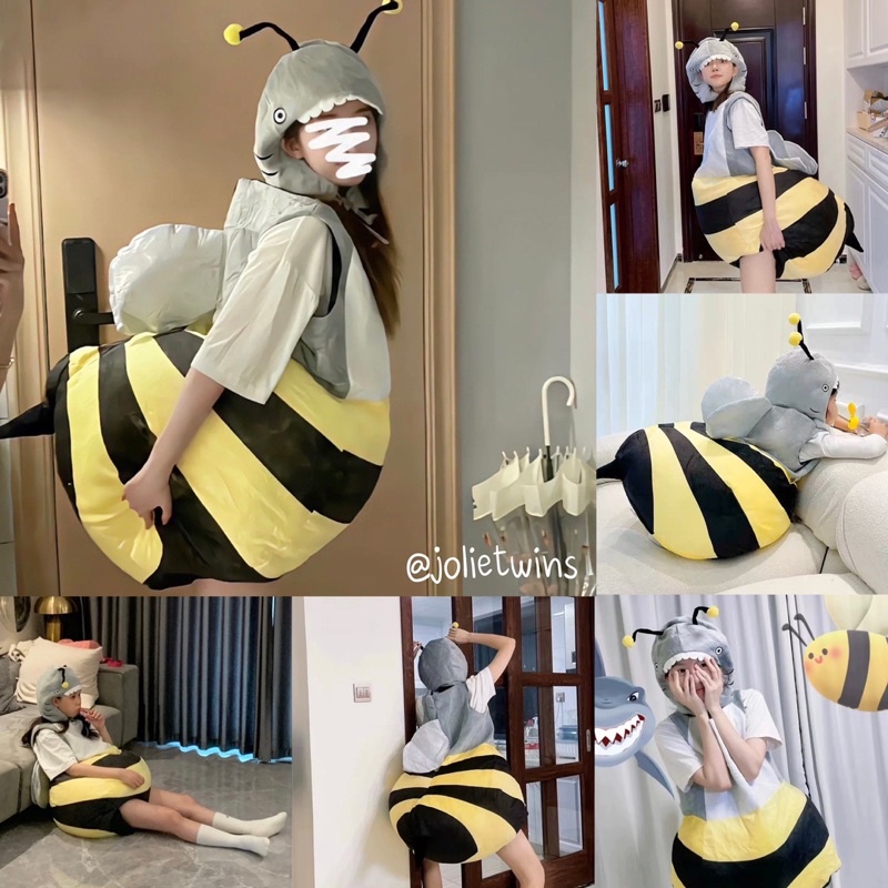 พร้อมส่ง🐝PPชุดฉลามผึ้ง ชุดผึ้ง Mascot มาสคอต ชุดแฟนซี ชุดคอสเพลย์ น่ารักมาก Honey Bee 20001