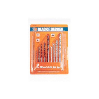 MASONRY ดอกเจาะคอนกรีต BLACK&amp;DECKER แพ็ก 9 ชิ้นMASONRY DRILL BIT BLACK&amp;DECKER 9EA/SET