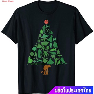 ผ้าฝ้าย 100%เสื้อยืดยอดนิยม Star Wars Holiday Christmas Tree T-Shirt Mens Womens T-shirtsS-3XL_04