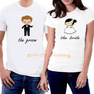 SOLD PER PIECE Couple Shirt Bride and Groom White Tshirt Tees Wedding Prenup Pre-nuptial Shirt_02