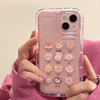 เคสนิ่มทีพียู For iPhone 14 13 12 11 Pro Max 7 8 6 6s 14 Plus X XR XS Max SE เคสนิ่มใสถุงลมนิรภัยกันกระแทกการ์ตูนน่ารัก