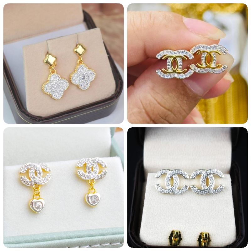 ต่างหูทองไมครอน ต่างหูชุบทองแท้ 100% ต่างหูทองชุบ เศษทองคำแท้ สร้อยหุ้มทอง ชุบทอง 24K(ไม่ลอก ไม่ดำ)