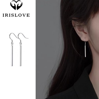 Irislove ต่างหูตะขอ ทรงเรขาคณิต สีเงิน สําหรับผู้หญิง