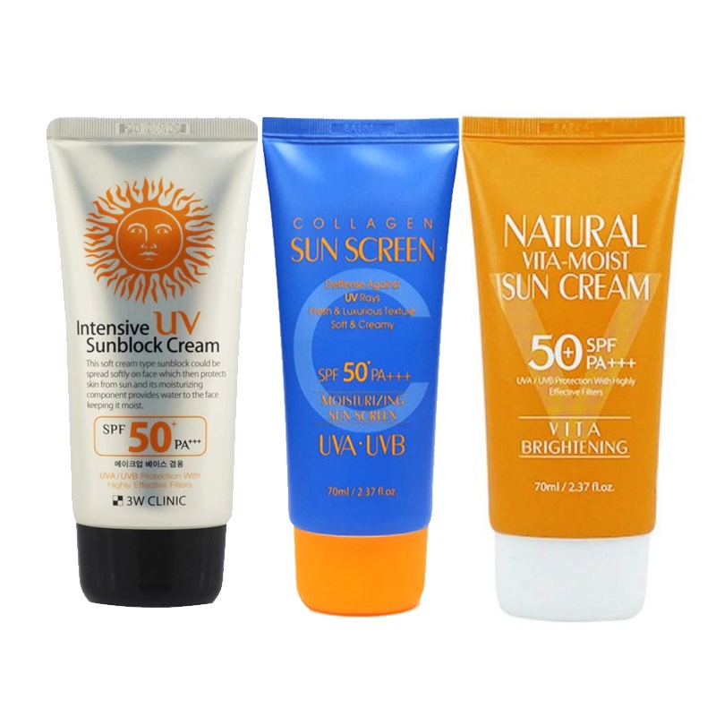 [3W Clinic] ครีมกันแดด คอลลาเจน ไวต้า ให้ความชุ่มชื้น 3W SPF50+ PA+++ 70 มล. 3 กันแดด กันแดดเกาหลี ค