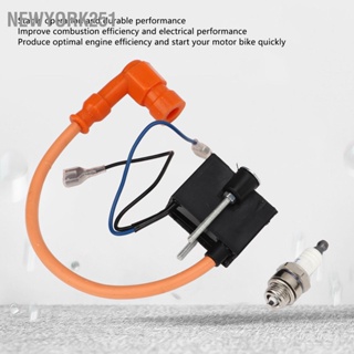 Newyork251 CDI IGNITION COIL พร้อมหัวเทียนสำหรับ 49cc 50cc 60cc 66cc 70cc 80cc เครื่องยนต์ 2 จังหวะจักรยานยนต์