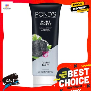 Ponds(พอนด์ส) พอนด์ส โฟมล้างหน้า เพียว ไวท์ สีดำ 100 กรัม Ponds Facial Foam Pure White Black Color 100 g.ทำความสะอาดผิ