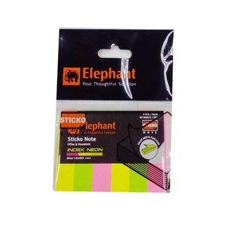 Elephant Sticko Note ตราช้าง กระดาษโน๊ตกาว ในตัว อินเด็กซ์ นิออน 12x50 มม. (1แพ็ค)