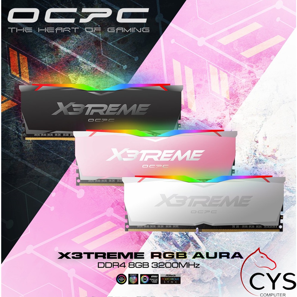 Ocpc X3TREME RGB 8GB / 16GB / 32GB DDR4 3000MHz / 3200MHz / 3600MHz แรมประสิทธิภาพการเล่นเกม