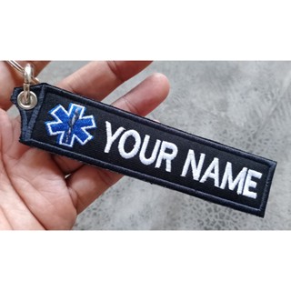 พวงกุญแจ พวงกุญแจปักชื่อ พวงกุญแจสลักชื่อ EMT กู้ภัย Custom name EMT Rescue EMS Paramedic Tag Keychain