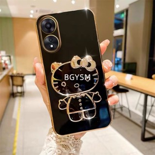 ใหม่ พร้อมส่ง เคสโทรศัพท์มือถือ กันกระแทก ลายการ์ตูนแมวน่ารัก พร้อมขาตั้ง พับได้ สําหรับ OPPO A58 A78 4G 2023