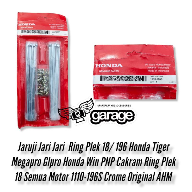 Jaruji แหวนนิ้ว Plek 18 196 Honda Tiger Megapro Glpro Honda Win PNP Disc แหวน Plek 18 รถจักรยานยนต์ทั้งหมด 1110 196S Chrome Original AM