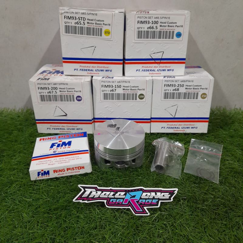 ลูกสูบ Fim93 ชุดลูกสูบ Fim-93 65.5 66 66.6 67 67.5 68 Pin 16 Thelereng_Garage Shop