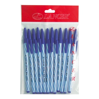 แลนเซอร์ ปากกาปลอก Spiral 825 0.5 มม. หมึกสีน้ำเงิน แพ็ค 12 ด้าม