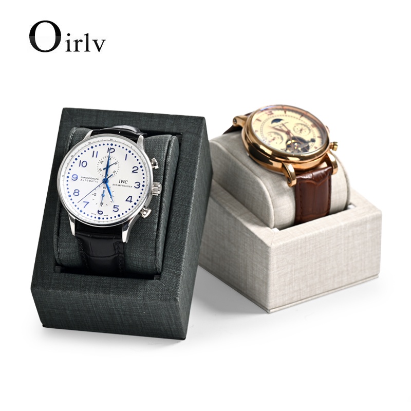 Oirlv ขาตั้งโชว์นาฬิกาข้อมือ แบบไม้ หนัง PU พร้อมหมอน 1 ช่อง สําหรับจัดระเบียบนาฬิกาข้อมือ SM141 PU058 PU090