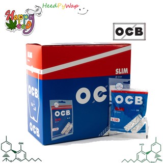 (ส่งจากไทย) OCB Gummed Slim Filter Tips 6mm Natural Acacia Gum 150 Tips in Pack