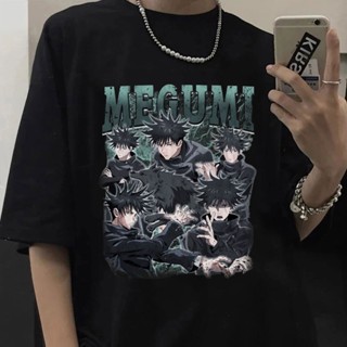 เสื้อยืดผู้ เสื้อยืดแขนสั้น พิมพ์ลายกราฟิก Jujutsu Kaisen Fushiguro Megumi แฟชั่นฤดูร้อน สไตล์ฮาราจูกุ สําหรับผู้ชา_02