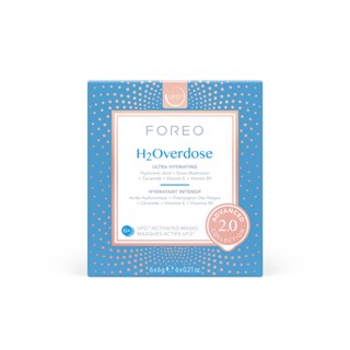 FOREO UFO Masks H2Overdose 2.0 x 6 ฟอริโอ้ ยูเอฟโอมาส์ก สูตรสำหรับผิวแห้ง ขาดน้ำ (6 ซอง/กล่อง)