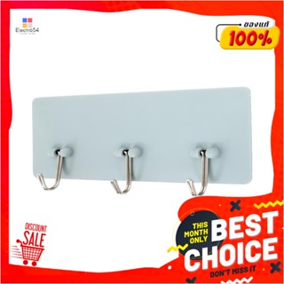 SELF-ADHESIVE ขอแขวนเทปกาว 3 ตะขอ PLIM สีฟ้าSELF-ADHESIVE HOOK WITH 3 HOOKS PLIM BLUE