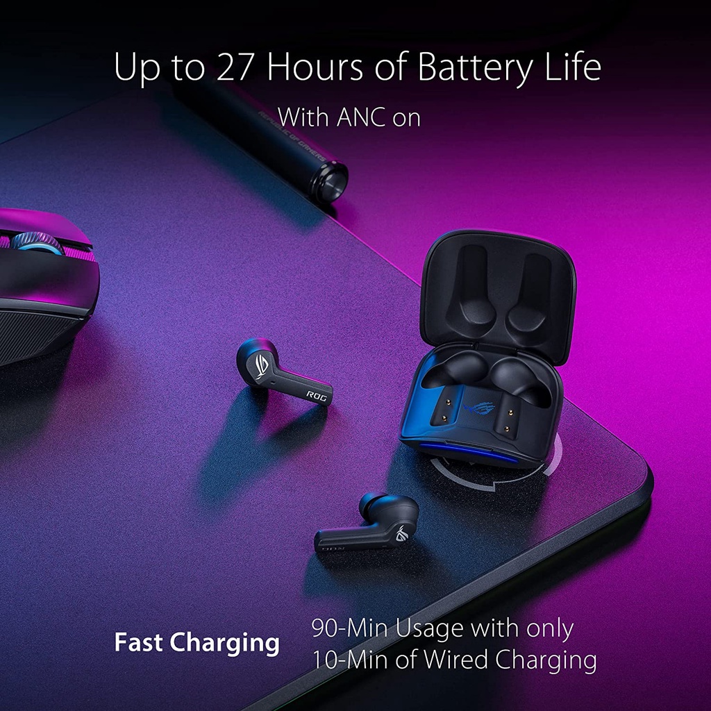 🔥หูฟังเกมมิ่งไร้สาย🔥 ASUS ROG CETRA TRUE WIRELESS Gaming Headphones (Low-Latency) Bluetooth Earbuds