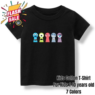 7COLORS MONSTERS INC KIDS TSHIRT 1-10 YEARS OLD COTTON BOYS GIRLS ROUND NECK TEES T-SHIRT TOP CUTEเสื้อยืด