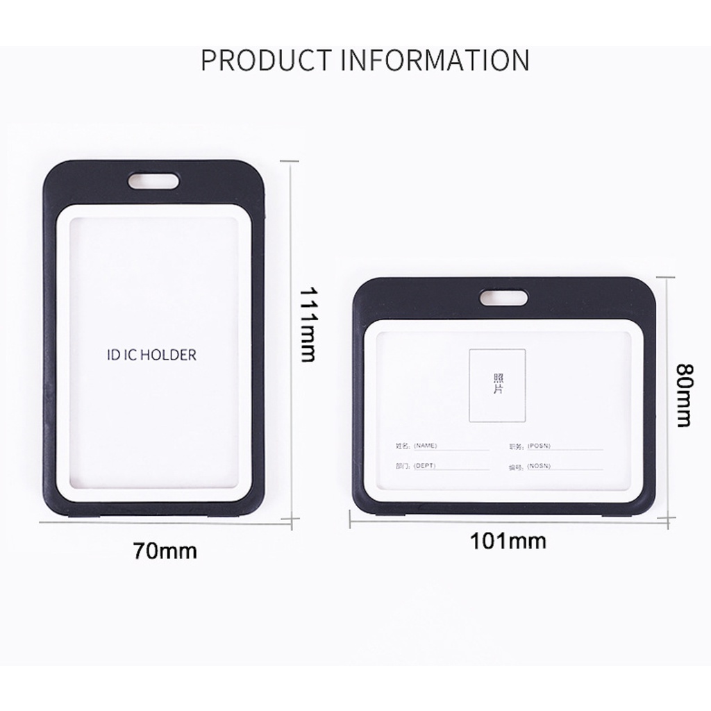 ป้ายแขวนบัตร ที่ใส่บัตร ที่ใส่การ์ด Card Holder บัตรนักเรียน บัตรพนักงาน สีดำ สีเทา แนวตั้ง แนวนอน - รูปที่ 2