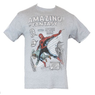 Spider-Man (Marvel Comics) - Classic Amazing Fantasy 15 Cover Image mens cotton classic fashion round neck T-shirt_03