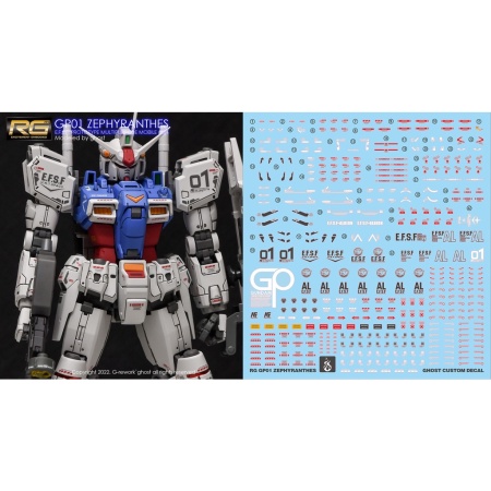 YAN GHOST Water Slide Decal RG 1/144 RX-78 GP01  Fluorscent