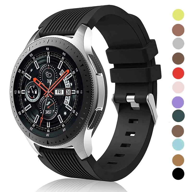 สายซิลิโคน 22 มม. 20 มม. เข้ากันได้กับ Samsung Galaxy Watch 3 45 มม. เกียร์ S3